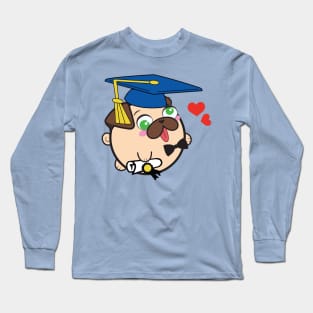 Doopy the Pug Puppy - Graduation Long Sleeve T-Shirt